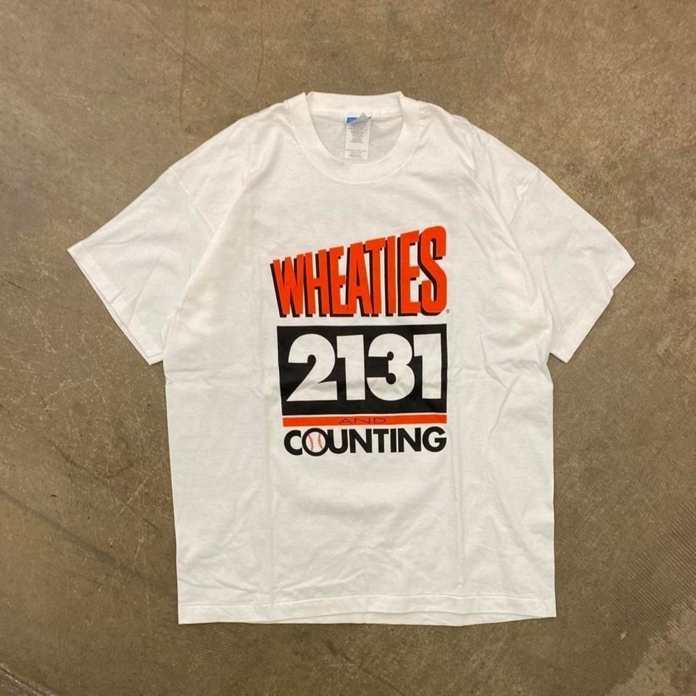 Vintage 90s Wheaties Cal Ripken Jr MLB Baseball Promo T-Shirt Size XL